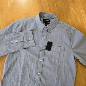 Bonobos Slim Fit Button Down Long Sleeve Shirt Textured Light Gray Large NWT